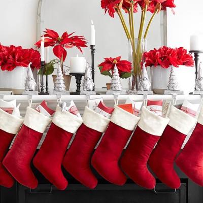 China High Quality/Comfortable Christmas Stocking Customized Christmas Gift Decor Solid Color High Quality Home Christmas Stocking for sale