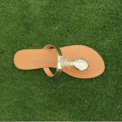 China New Disposable Wholesale Monogram Design Women Pineapple Flip Flops for sale