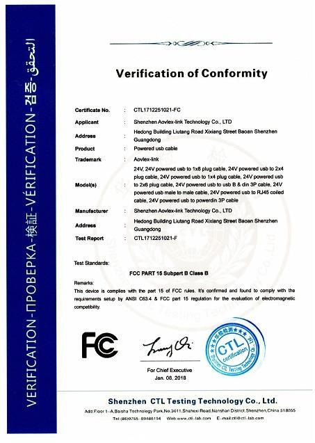 FCC - Shenzhen Aovlex-Link Technology Co., Ltd.