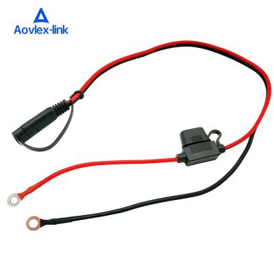 China Motorcycle 2 Pin Quick Disconnect Plug to Solar Panel SAE Battery Charger Cable from Ring Terminal Harness Fused Motorcycle for sale