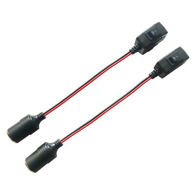 China Universal Cars Automotive Wiring 16 Pin OBD 2 Male With Switch To Car Cigarette Lighter Plug Molded Cable for sale