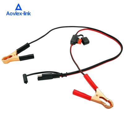 China With SAE Battery Cable Dust Cover With Fuse 2 Pin SAE Plug To Clip Cable For Battery Cable Flame Retardant Jacket SPT-1 for sale