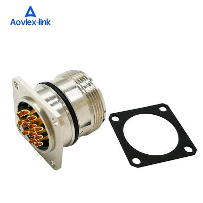 China Automotive M23 Square Panel Mount Connector Male Weld IP67 Front Attached 12pin Connector For CW Plug for sale