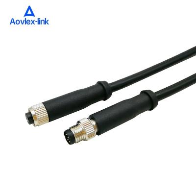 China Circular M8 molding connector male to male molding connector with cable 3 4 6 8pins m8 molding straight connector for sale