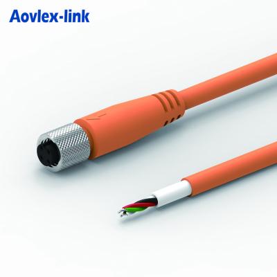 China M8 Automation Cable Connector 4Pin Female Connector Flight Leads Abrasion Resistant Cable for sale