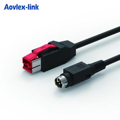 China COMPUTER 24V power usb for hosiden 3Pin power din cable 24V powered usb cable for pos machine for sale