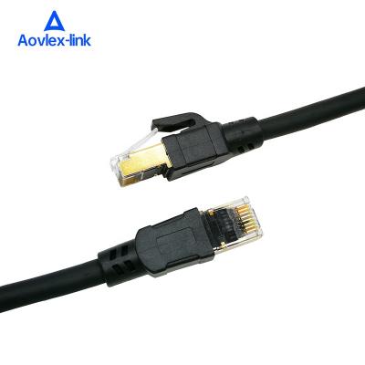 China CAT 8 LAN Cable RJ45 Industrial Ethernet Cable 40Gbps SFTP High Speed ​​Ethernet Network With Gold Plated Patch Cord for sale