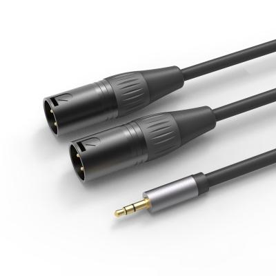 China Professional Xlr Cable Dual Microphone Microphone Xlr 3pin Male To 3.5mm Jack Stereo Cable Audio Cables for sale