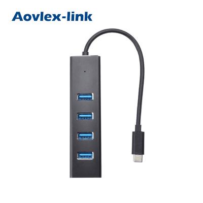 China 4 Port USB C Hub Aluminum USB 3.0 Hub with 4Ports USB 3.0 for Macbook Pro Imac PC Laptop Notebook Accessories A10211 for sale