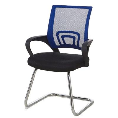 China Other Factory Cheap Executive Metal Frame Middle Back Mesh Bow Legs Visitor Office Chair With Armrest for sale