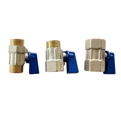 China General Brass Mini Ball Valve With 1/2 Male Thread Inch Forged Female Butterfly Handle for sale