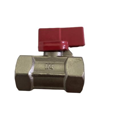 China General 1/4 Inch Forged Brass Mini Ball Valve Chrome Plated With Female Thread Aluminum Butterfly Handle for sale