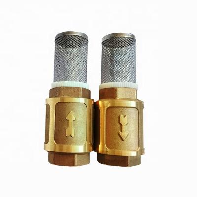 China General 1 Inch DN25 Wholesale Price Horizontal Brass Non-Return Swing Check Valve With Stainless Steel Filter Screen for sale