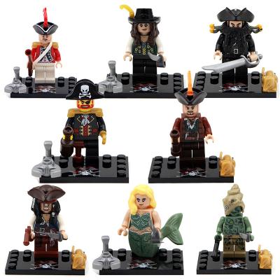 China The Building Toy Pirates of Caribbean Captain Jack with compatible legoes mini weapon sword action numbers figures building block kids toys for sale