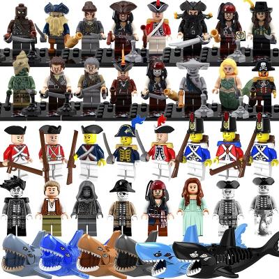 China Hot Sale Building Toy PG8048 Pirates Captain Jack Action Number Building Blocks Kids Mini Toys Caribbean For Boys Christmas Gifts for sale