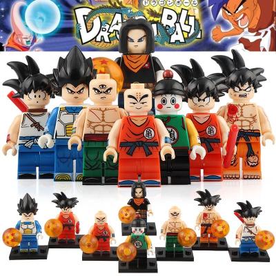 China Toy Anime Dragon Ball Z Vegeta Goku Trunks Building Block Figures Mini Action Figure Mini Toys For Kids Gifts KT1007 KT1009 WM6032 for sale