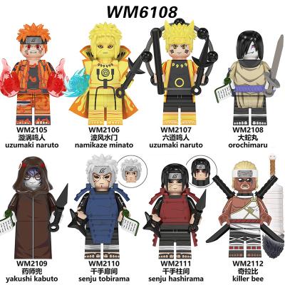 China WM6108 Uzumaki Nanuto Senju Tobirama Namikaze Minato Orochimaru Yakushi Kabuto Mini Figures Building Blocks Model Building Toy Killer Bee for sale