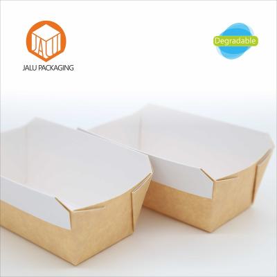 China Disposable custom logo printing, food grade brown kraft paper high temperature cooking box, concave box. for sale