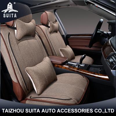 China Car inside high quality linen car cushion luxury seat cover for universal size for sale