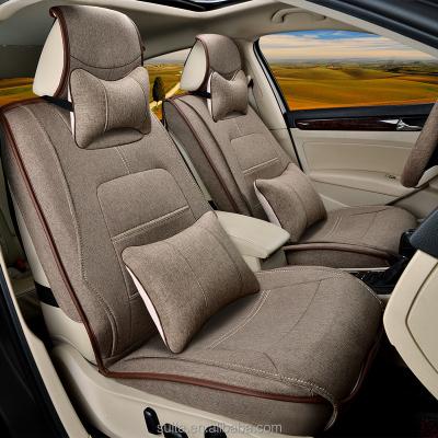 China Car Inside Fashion Design Linen Waist Cushion Universal Car Seat Cover for sale