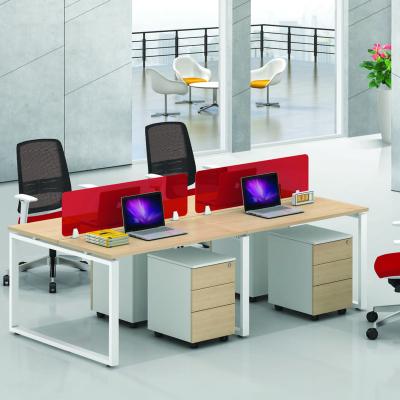 China Single Convertible Office Workstation Mouth Font Office 4/6 Staff Computer Screen Cabin Staff Desk for sale