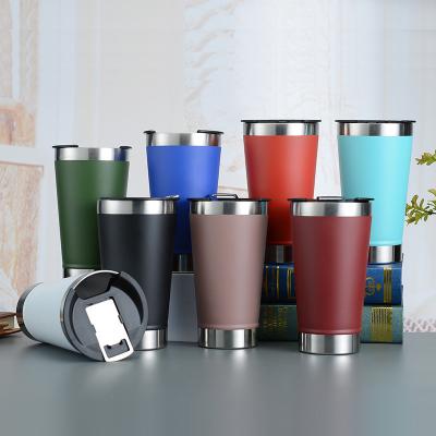 China Viable Master Cup Ice Cold Double-Layer Heat Insulation Double-Layer Stainless Steel 304 Beer Cup Brazil Car Mug With Bottle Opener for sale