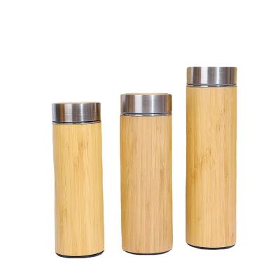 China Amazon Viable Border Creative Bamboo Shell 304 Cup Office Tea Making Straight Business Cup Stainless Steel Thermos Mug for sale