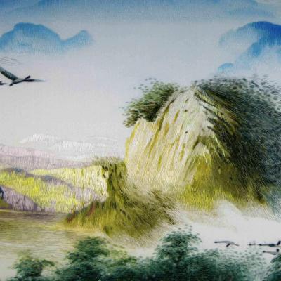 China High-end Art China Suzhou Embroidery Family Wall Paintings Landscape Painting Wall Art Home Decoration Restaurant Decoration Gifts for sale