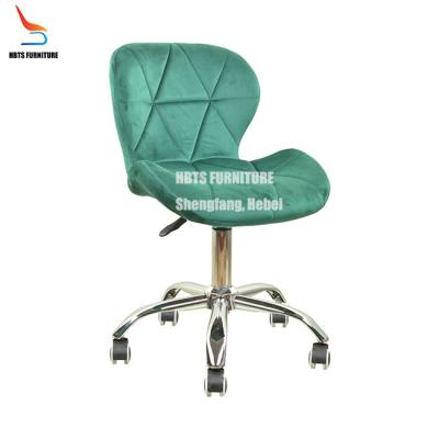 China Modern Comfortable Upholstered Side Dining Chair Swival 360 Adjustable Office Home Five Star Chrome Base for sale