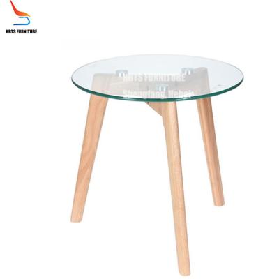 China Wooden Adjustable Transparent Glass Leg Adjustable Foot (Height) Beech Dining Table Modern for sale