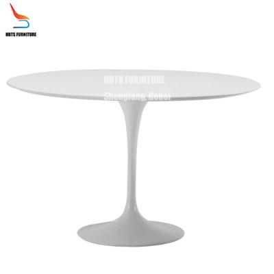 China (Height)Adjustable Leg Tulip Modern White Dining MDF Metal Table for sale