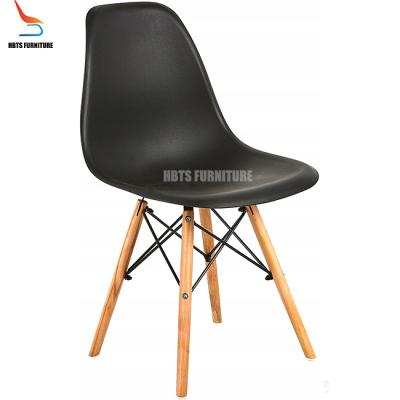 China Contemporary PP Plastic Scandinavia Nordic Stackable Home Furniture Indoor Dining Chairs Beech Wood Leg High Quality for sale