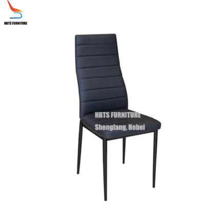 China Modern Comfortable Upholstered Side Dining Chair Black Metal Leg Style Home Hotel Restaurant Furniture for sale