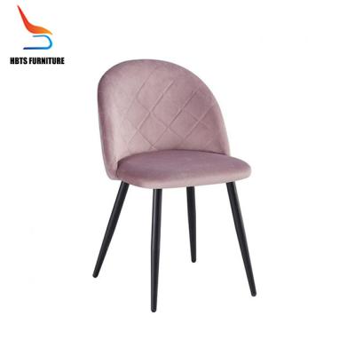 China Modern Comfortable Upholstered Side Dining Chair Black Metal Leg Style Home Hotel Restaurant Furniture for sale