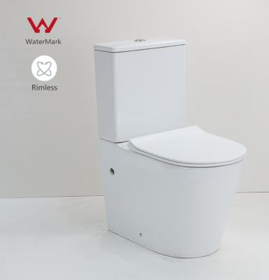 China Medyag Factory Rimless Double-Flow Back to Wall Toilet Bowl Washdown Ceramic Sanitary Two Piece Toilet for sale