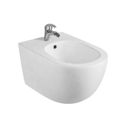 China EUROPEAN Medyag Wall Hung Toilet Bidet Single Hole Ceramic Round Faucet Wash Down Bathroom Wall Mounted Bidet for sale