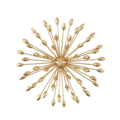 China Decorations For Wall Round Flower Shape Wall Art Home Accessories Art Design Hanging Brass Material for sale