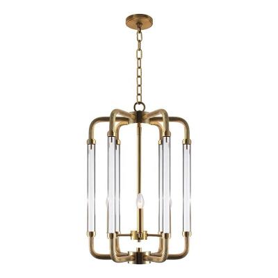 China Modern Cheap Modern American Solid Brass Clear Acrylic Pendant Lighting Chandelier For Entrance for sale