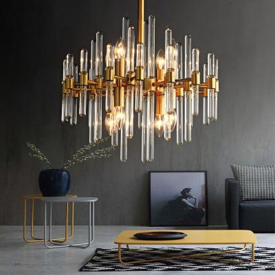 China Modern Atmosphere Modern Clear Glass Luxury Elegant Home Decorative Pendant Lamp Chandelier God Hanging Lighting Fixtures for sale