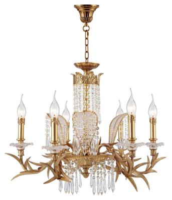 China Brass Arm K9 Crystal Kitchen European Luxury Modern Home Decor Leaf Chandeliers for sale