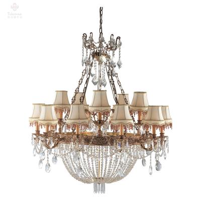 China French Luxury Mid Century Living Room Indoor Large Brass Chandeliers Crystal Lighting Gold for sale