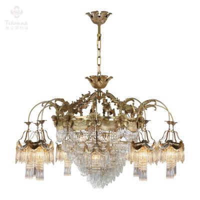 China Large Chandelier Pendant Lamp Handmade Craft Atmosphere Luxury Contemporary Elegant Copper Material Pendant Lights For Hotel for sale