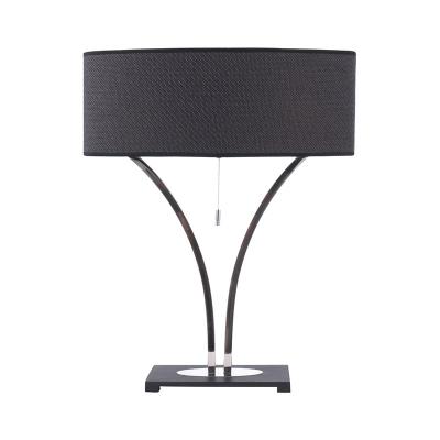 China Simple Design Hotel Decoration Indoor Black Stainless Steel Fabric Shade LED Table Lamp EUROPEAN for sale