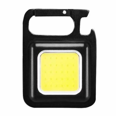 China Camping Mini size Portable COB 3 Modes Bright Usb Led Rechargeable Torch Work Light bracket Flashlight Camping Keychain Light for sale