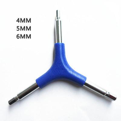 China 3 Way Auto Bicycle Repair Hex Wrench Tools 4/5/6mm Hexagonal Wrench Mountain Bike Tool Trigeminal Allen Keytriangle Wrench Bike Repair Tools for sale