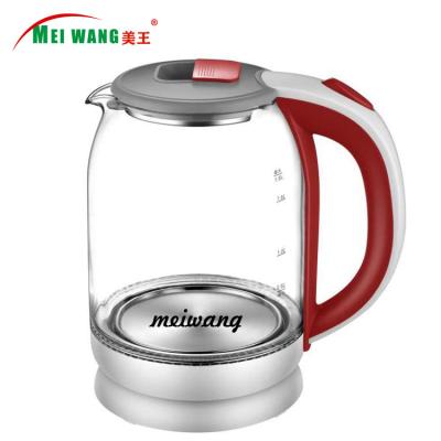 China 360 Degree Low Rotation Electric Glass Kettle LED Glass Quick Blue Light Boiler Tea Maker Kettle 1.8L for sale