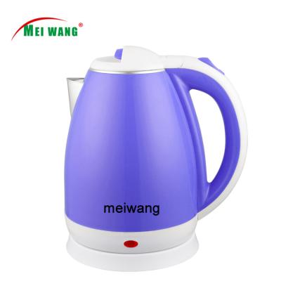 China Meiwang Factory Base 360 ​​Degree Rotation Two Layer Electric Kettle Plastic Kettle Protrude Electric Water Heater 1500W 1.8L 2.0L for sale