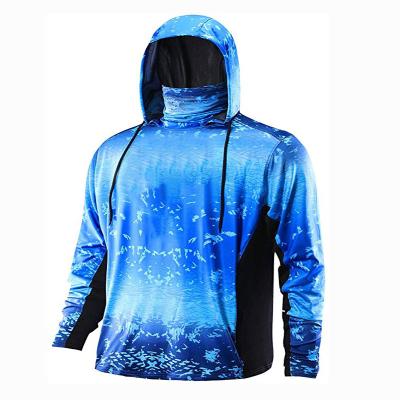 China Wholesale Custom Antibacterial Outdoor Sport Breathable Sublimation Camouflage Hooded Fishing Shirt For Fishing for sale