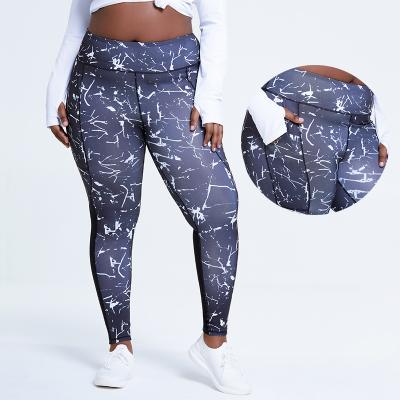 China 2021 New Arrival Breathable Tie Dye Plus Size Pants Women's Fitness Breathable Yoga Printing Leggings Pocket Yoga Pants for sale