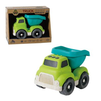 China Cute BPA Free Wheat Straw Plastic Children Construction Truck Toy Vehicle 18*11*12.5cm for sale